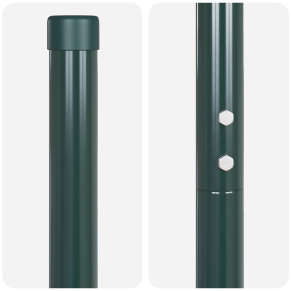 vidaXL Fence Post 2 pcs Green Powder-coated steel