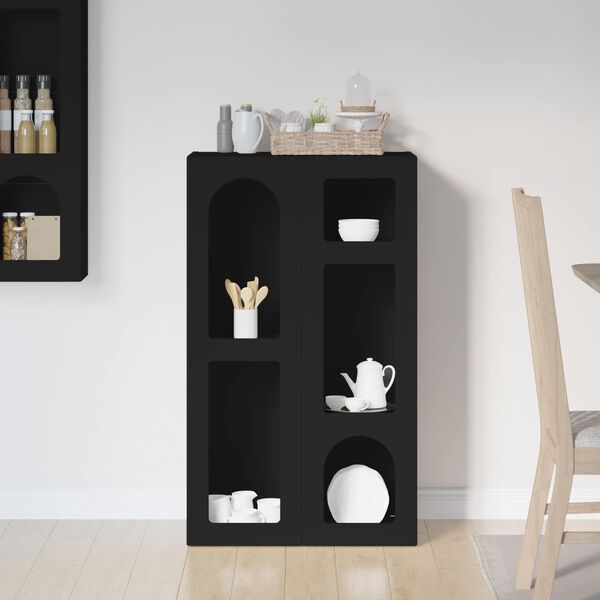 vidaXL Sideboard Black 59 x 35 x 100.5 cm Engineered Wood