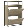 vidaXL Shoe Cabinet Sonoma Oak 75x34x112 cm Engineered Wood
