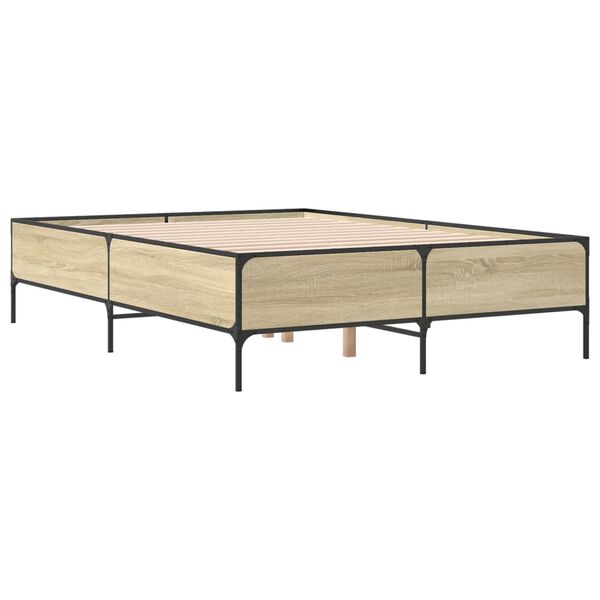 vidaXL Bed Frame without Mattress Sonoma Oak 135x190 cm Double