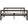 vidaXL Bed Frame without Mattress Black and White Metal 120x200 cm