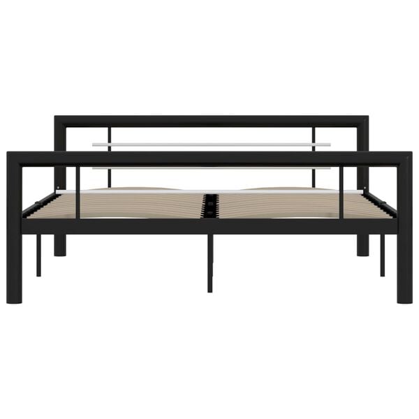 vidaXL Bed Frame without Mattress Black and White Metal 120x200 cm