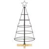 vidaXL Christmas Cone Tree with Stand Black 90 cm Steel