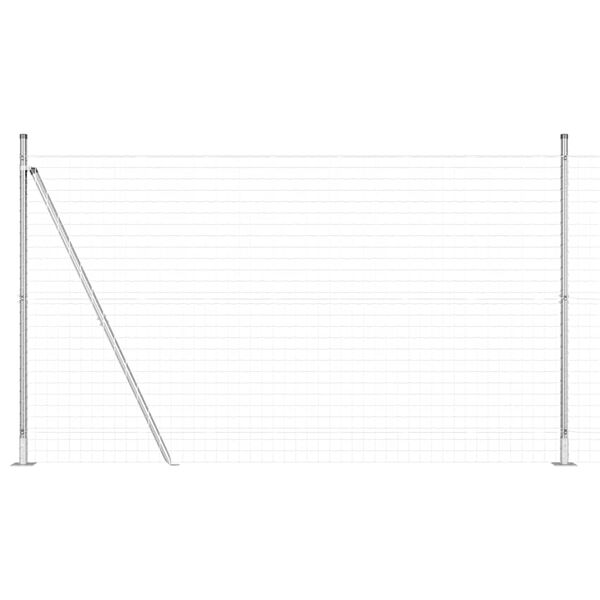 vidaXL Fence with Post Silver 1.6 x 10 m Steel