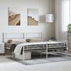 vidaXL Metal Bed Frame without Mattress with Footboard White 183x213cm