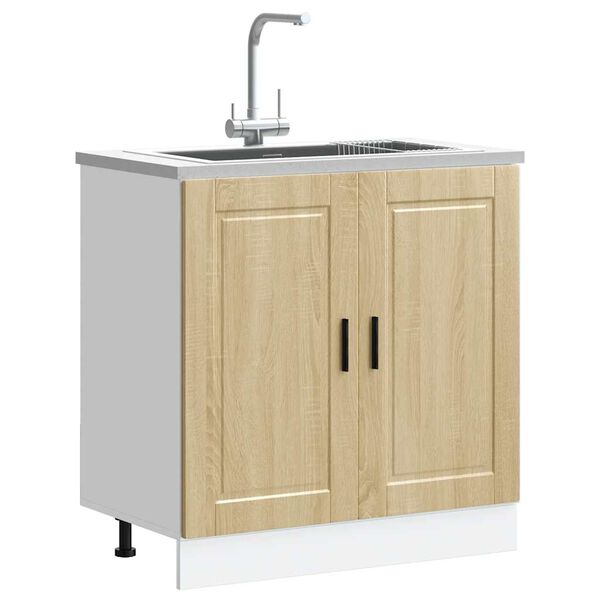 vidaXL Sink Base Cabinet&nbsp;"Porto" Sonoma Oak 80x46x81.5 cm&nbsp;Engineered Wood