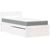 vidaXL Bed with Drawers and Mattress White 100x200 cm Solid Wood Pine