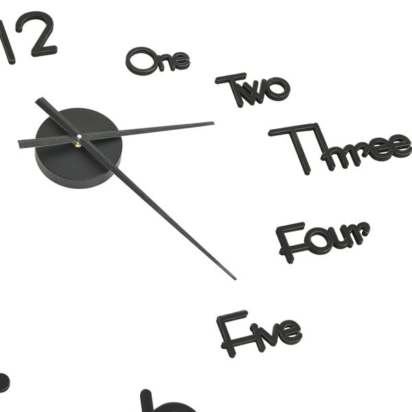 vidaXL 3D Wall Clock Modern Design Black 100 cm XXL