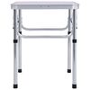vidaXL Folding Camping Table White Aluminium 60x45 cm