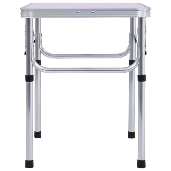 vidaXL Folding Camping Table White Aluminium 60x45 cm