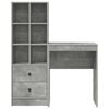 vidaXL Desk with Drawer 2 pcs Concrete Grey