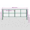vidaXL Mesh Garden Gate Steel 400x125 cm Green