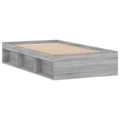 vidaXL Bed Frame Grey Sonoma 100x200 cm