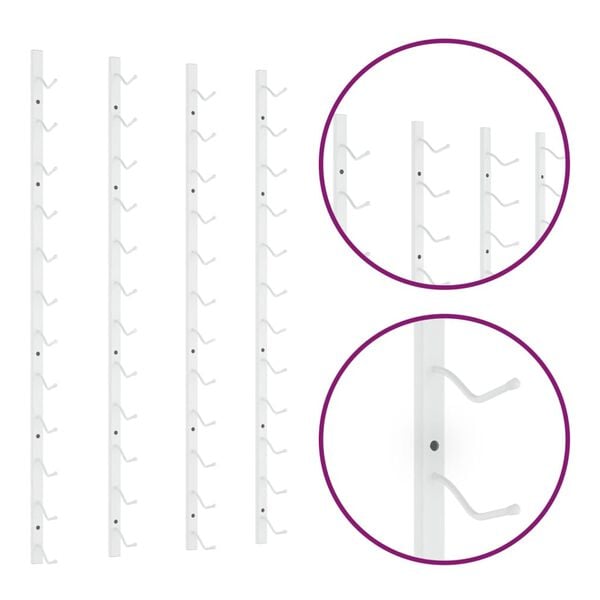 vidaXL Wall Mounted Wine Rack for 12 Bottles 2 pcs White Iron