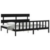 vidaXL Bed Frame without Mattress Black Super King Size Solid Wood Pine