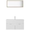 vidaXL Bathroom Furniture Set White and Sonoma Oak Engineered Wood