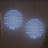vidaXL Ball with 384 LEDs 2 pcs Cold white 59.5 x 59.5 x 63 cm Metal