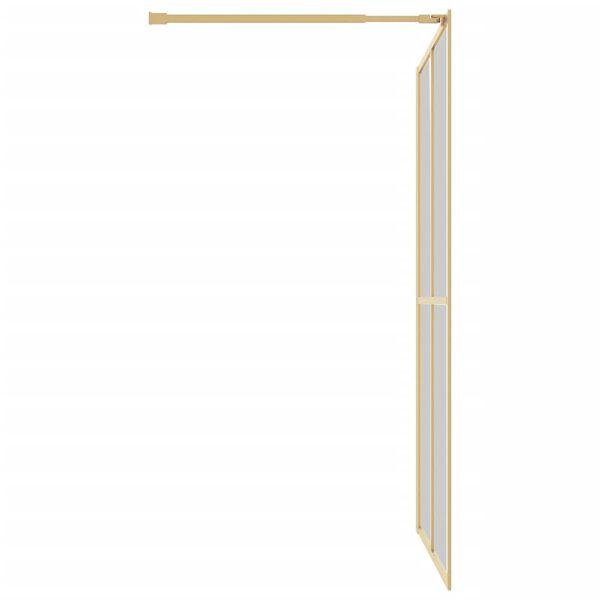 vidaXL Walk-in Shower Wall with Clear ESG Glass Gold 140x195 cm