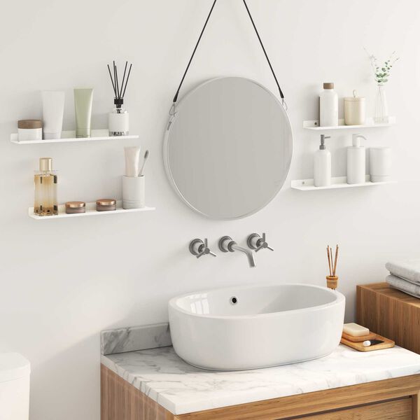 vidaXL Floating Shelf Wall-mounted 4 pcs White 40 x 9 x 2.5 cm Steel