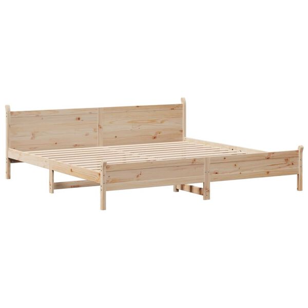 vidaXL Bed Frame without Mattress 180x200 cm Super King Solid Wood Pine