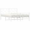 vidaXL Metal Bed Frame without Mattress with Footboard White 140x200cm