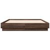 vidaXL Bed Frame with LED without Mattress Brown Oak 120x190 cm Small Double