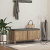 vidaXL Hall Bench with Cushion with Door Artisan Oak 100 x 38 x 46 cm