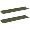 vidaXL Floating Shelf 2 pcs Olive Green 80 x 18 x 2.5 cm Steel