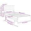 vidaXL Storage Bed with Drawer Grey Sonoma 90 x 200 cm Engineered Wood