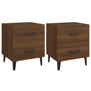 vidaXL Bedside Cabinets 2 pcs Brown Oak 40x35x47.5 cm