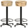 vidaXL Bar Stool | Set of 2 | Natural Wood and Black
