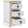 vidaXL Bedside Table Corona White 35 x 32.5 x 58 cm Solid Pine Wood