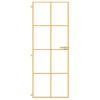 vidaXL Interior Door Slim Golden 76x201.5 cm Tempered Glass and Aluminium