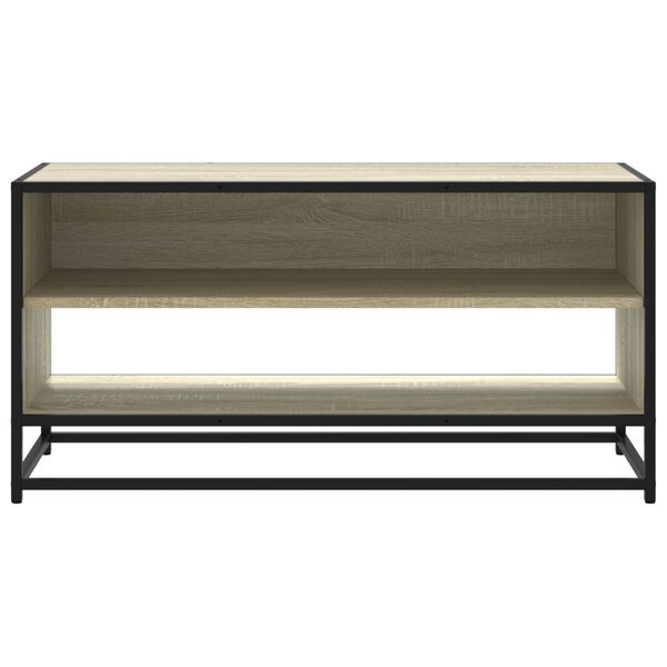vidaXL TV Cabinet Sonoma Oak 91x40x46 cm Engineered Wood and Metal