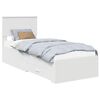 vidaXL Bed Frame White and Silver 75 x 190 cm Engineered Wood