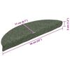 vidaXL Stair Mats Self-adhesive 15 pcs 56x17x3 cm Green Half Round