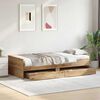 vidaXL Bed Frame with Drawer Artisan Oak 100 x 200 cm Solid Pine Wood