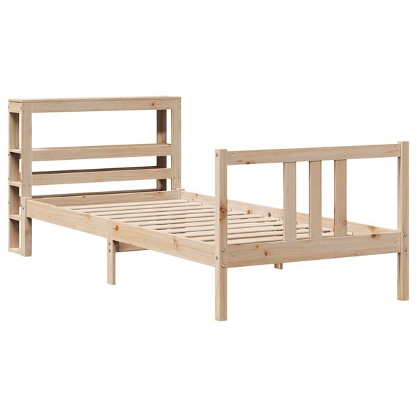vidaXL Bed Frame with Headboard without Mattress 90x190 cm Single