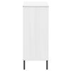 vidaXL Shoe Rack with Metal Legs White 95x35x86 cm Solid Wood OSLO