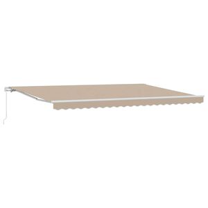vidaXL Retractable Awning Beige 500 x 350 cm Polyester and Aluminium