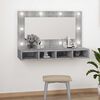 vidaXL Mirror Cabinet with LED Grey Sonoma 90x31.5x62 cm