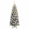 vidaXL Artificial Christmas Tree with 300 LEDs with Stand White 180 cm