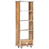 vidaXL Book Cabinet 56x28x163 cm Solid Rough Mango Wood