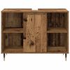 vidaXL Bathroom Furniture Set with Door 3 pcs Old Wood Engineered Wood