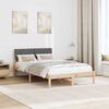 vidaXL Bed frame Brown and dark grey 120 x 190 cm Solid pine wood