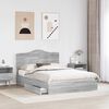 vidaXL Storage Bed Grey Sonoma 160 x 200 cm Engineered Wood