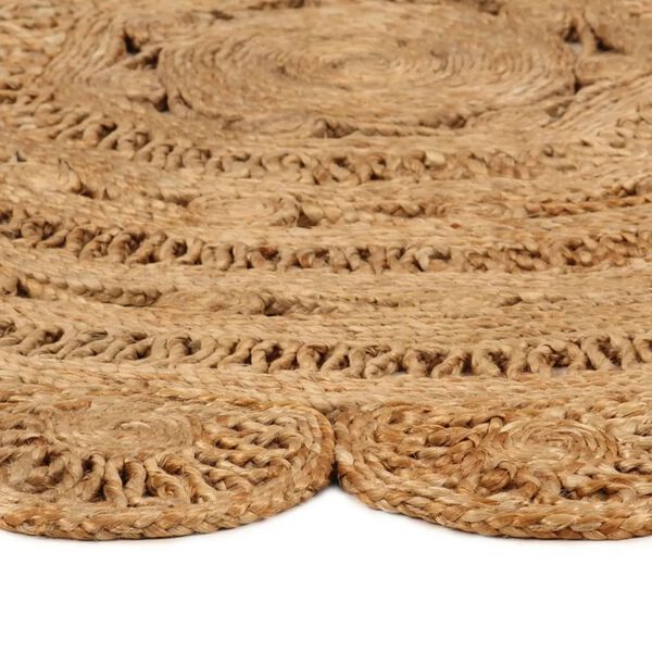vidaXL Area Rug Hand-braided Jute 150 cm Round