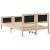 vidaXL Bed Frame with Headboard Dark Grey 135 x 190 cm Solid Pine Wood