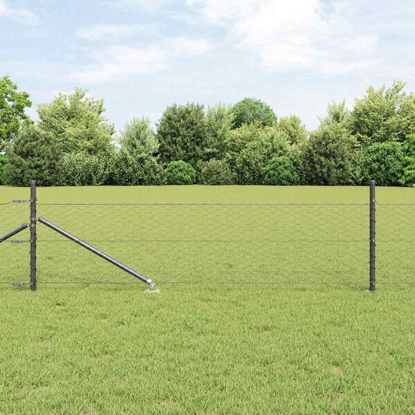 vidaXL Fence Post Grey 50 x 0.4 m (36 mm mesh) Steel and PVC