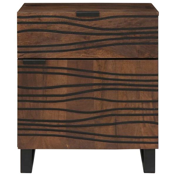 vidaXL Bedside Cabinet Walnut 50 x 33 x 60 cm Solid Acacia wood